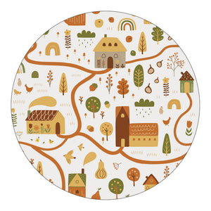 Nursery Cartoon Style Area Round Rug