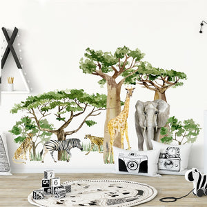 Nursery Wall Decals Large Tropical Forest Animals