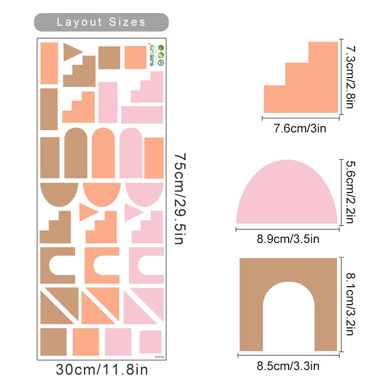 Boho Wall Decals Geometric Abstract