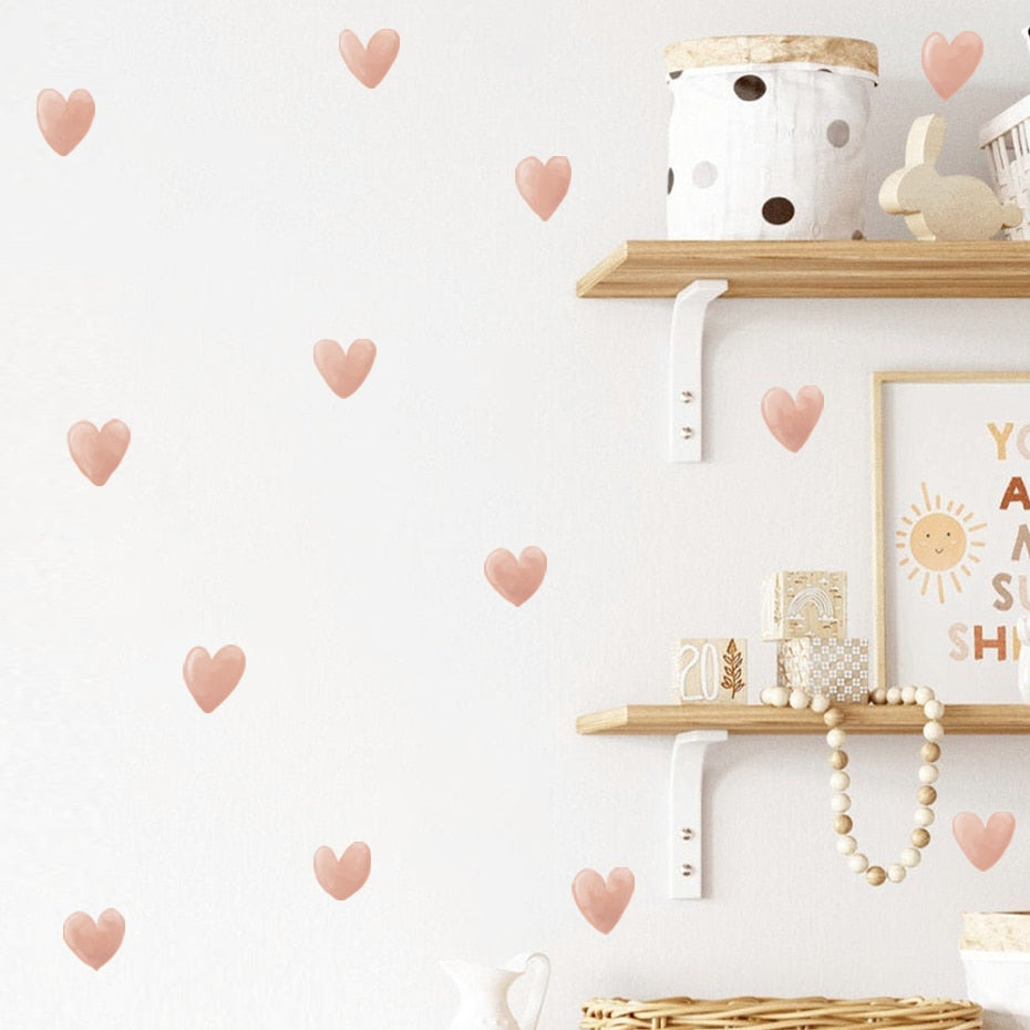 Pattern Wall Decals Pink Hearts