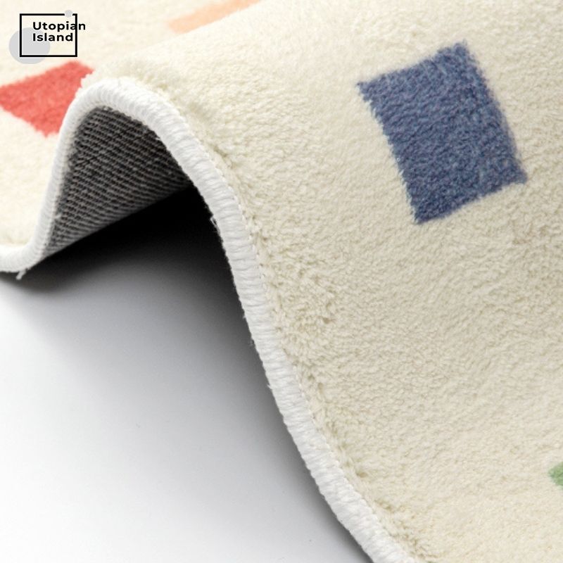 Area Rug Colorful Squared Pattern