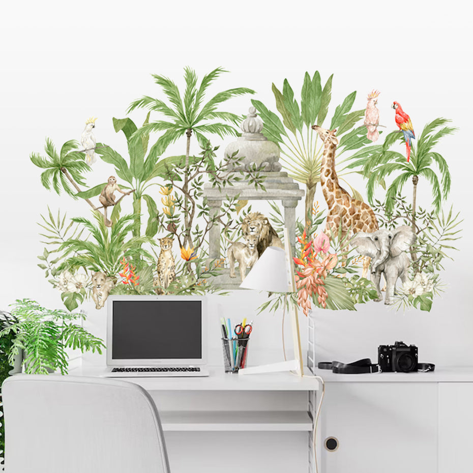 Nursery Wall Decal African Animals in Trees