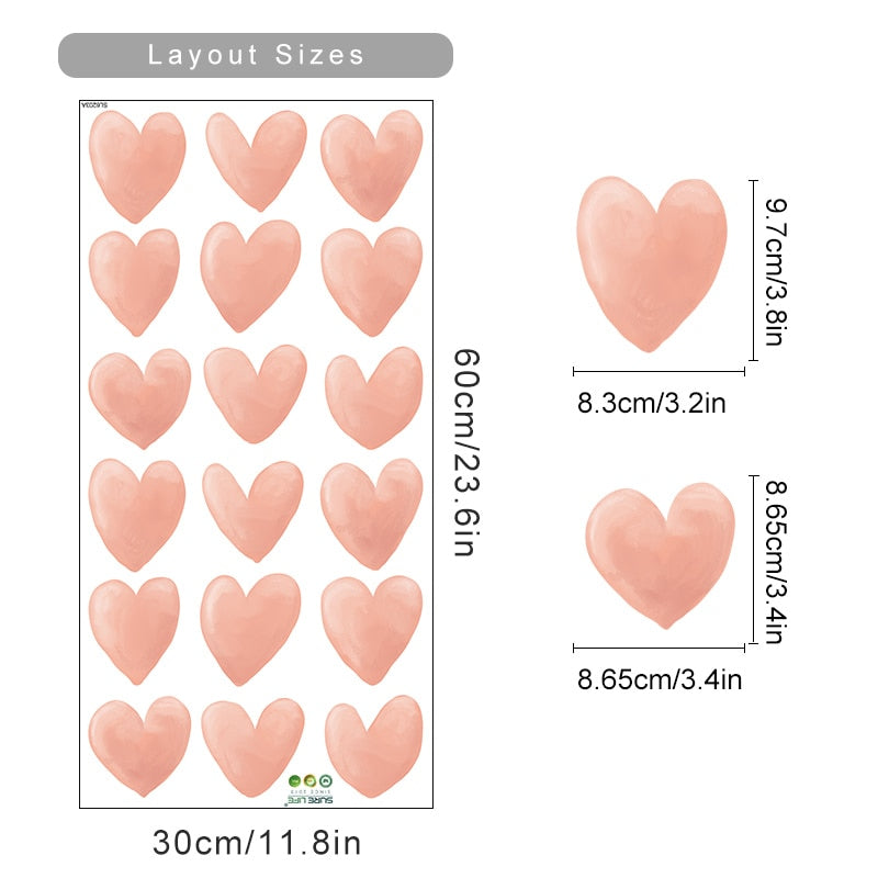 Pattern Wall Decals Pink Hearts