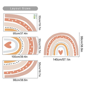 Boho Large Rainbow Colorful Wall Decal