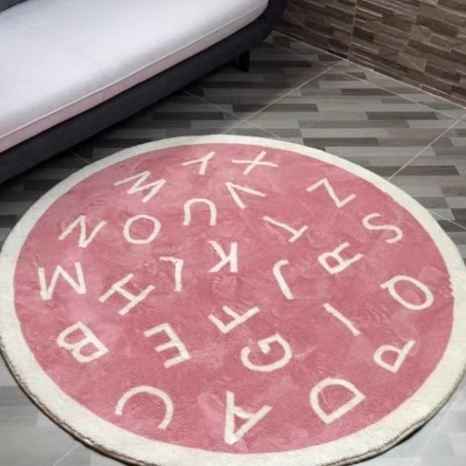 Round Nursery Rug ABC Alphabet