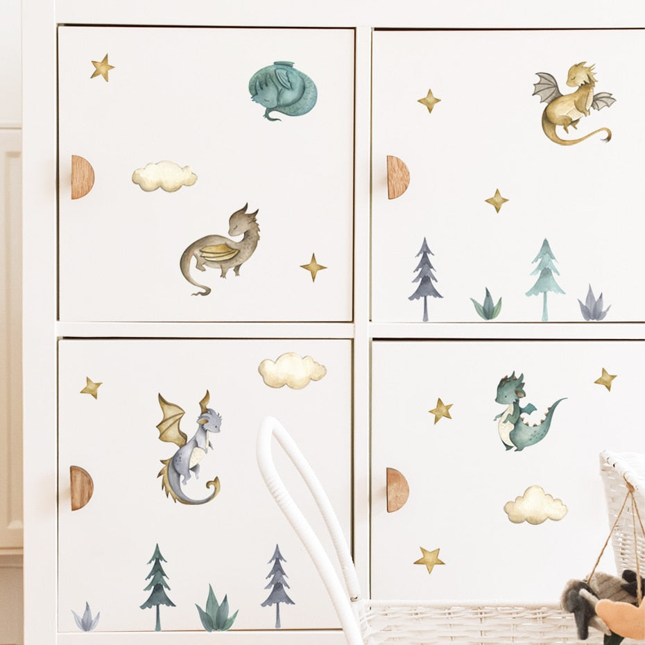 Cartoon Wall Decals Dragon Animals