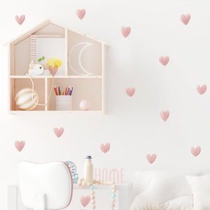 Pattern Wall Decals Pink Hearts