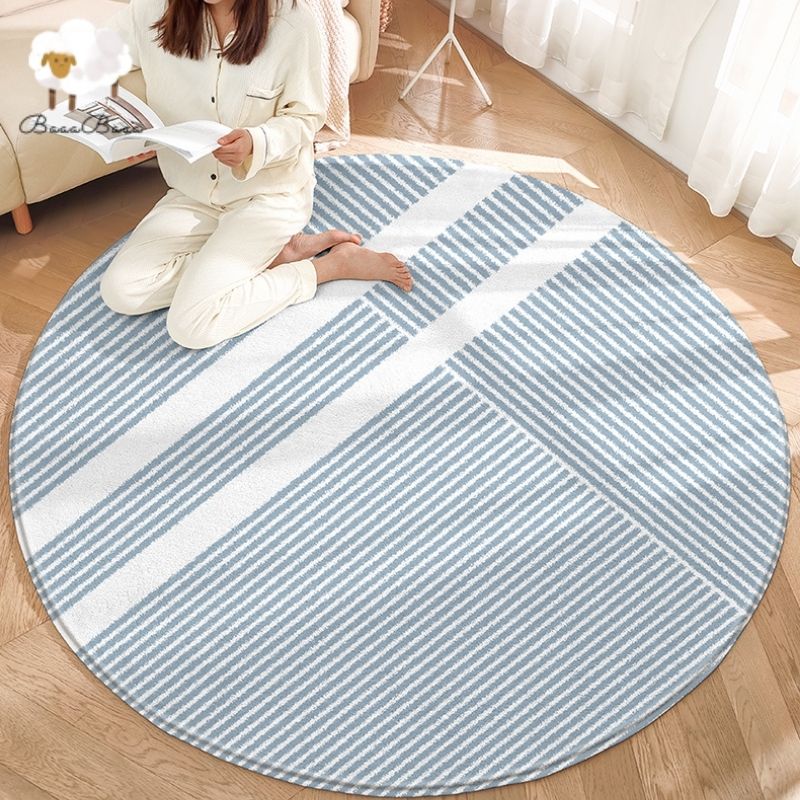 Nordic Area Round Rug Stripes