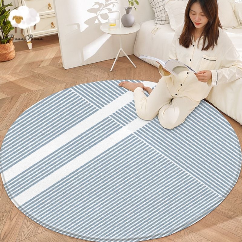 Nordic Area Round Rug Stripes
