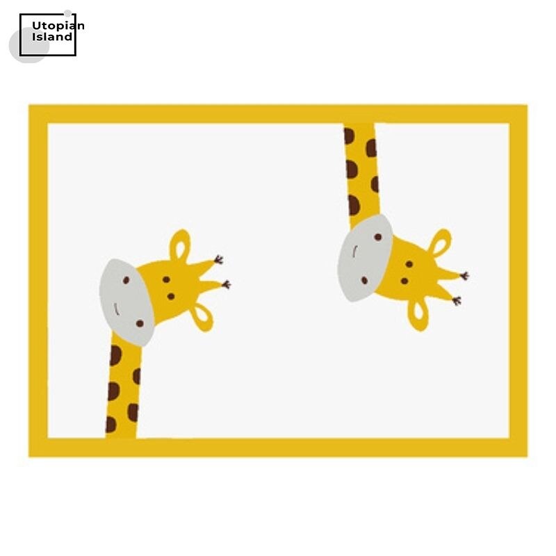 Cartoon Animals Square Area Rug