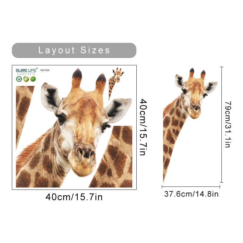 Cartoon Wall Decal Cute Animal Giraffe