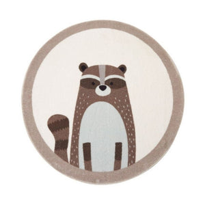 Nursery Round Area Rug Animal Portraits