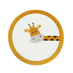 Nursery Round Area Rug Animal Portraits