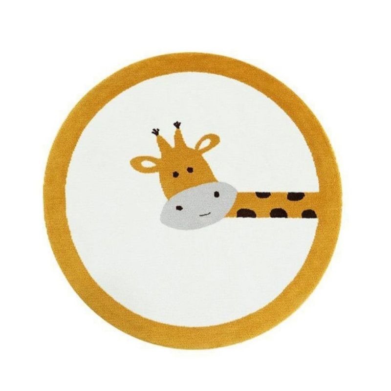 Nursery Round Area Rug Animal Portraits