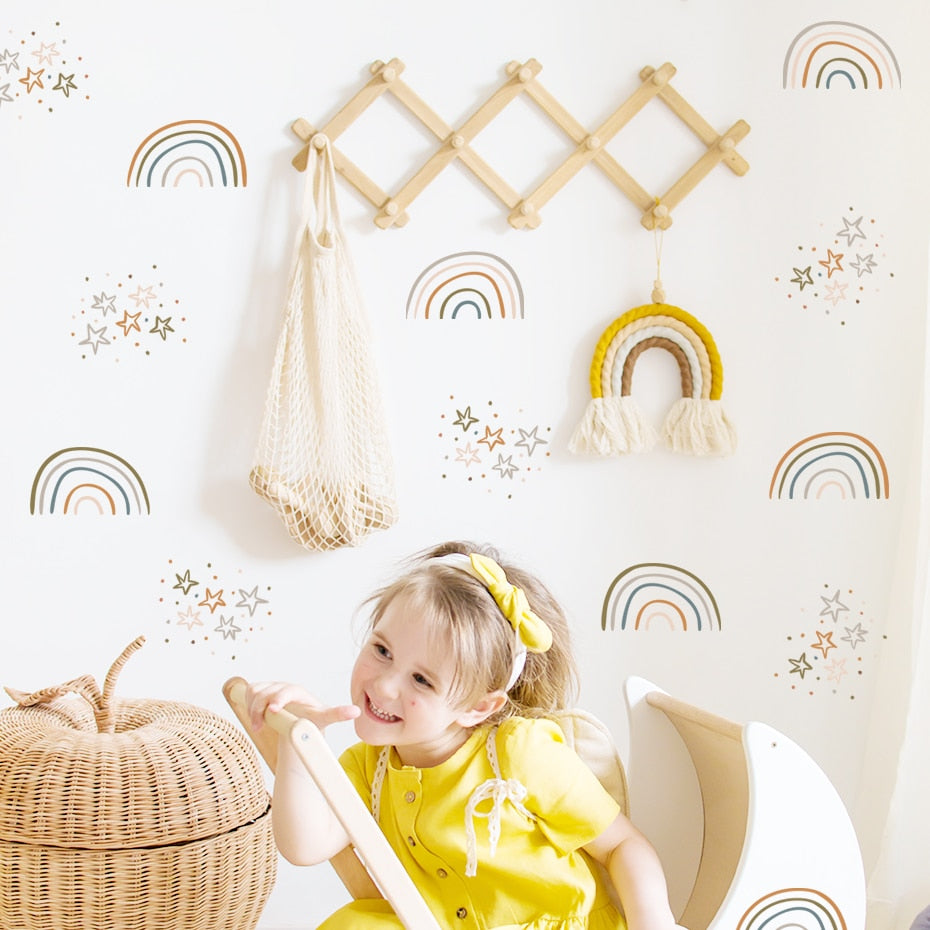 Nursery Wall Decals Rainbow and Stars