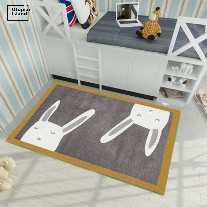 Cartoon Animals Square Area Rug