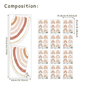 Boho Pattern Rainbows Wall Decals