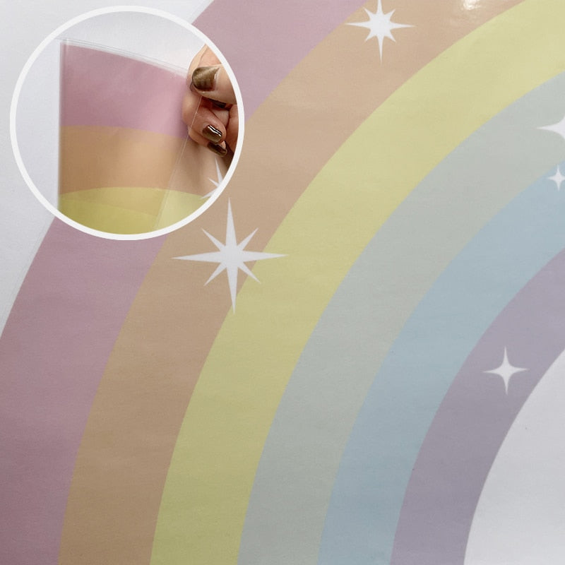 Cartoon Wall Decals Pastel Rainbow Clouds