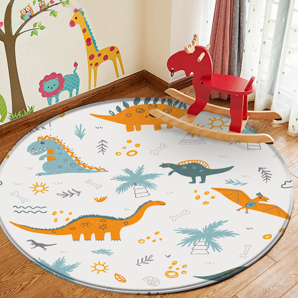 Nursery Cartoon Style Area Round Rug