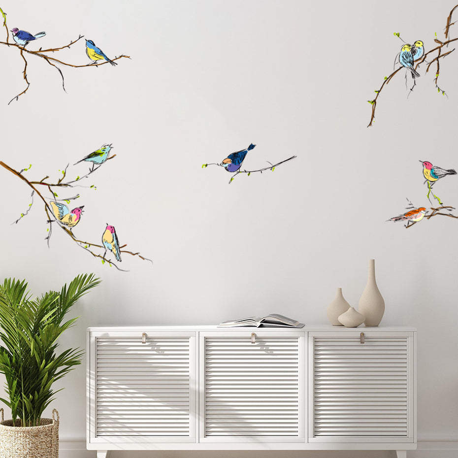 Wall Decals Birds Finch Sparrow