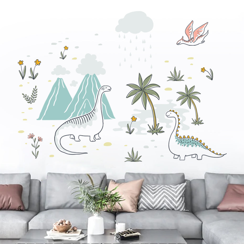 Cartoon Wall Decals Pristine Dinosaurs