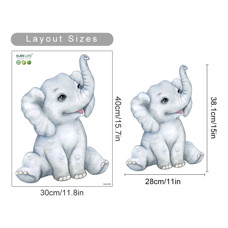 Nursery Wall Decals Plants Cute African Animals