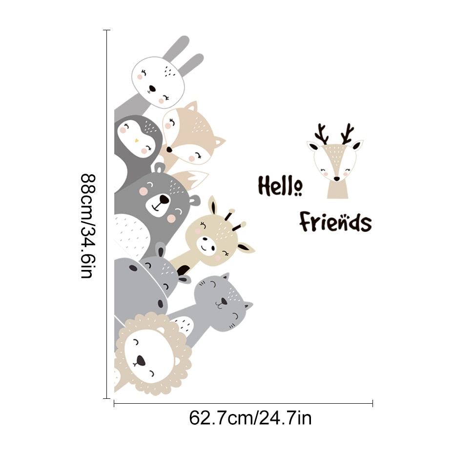 Nursery Wall Decals Cute Animal Friends