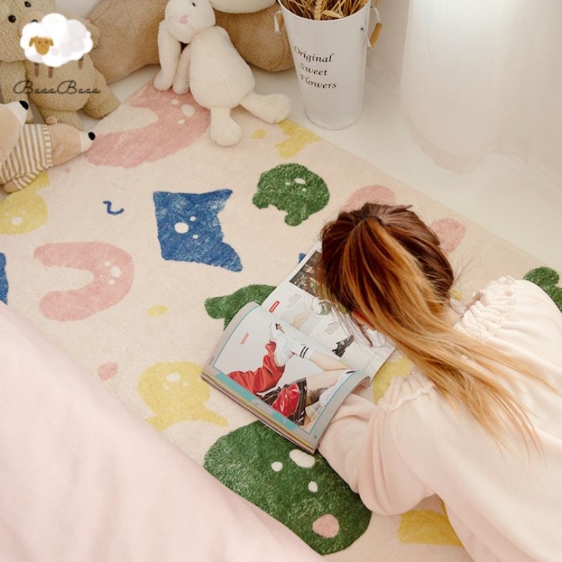 Nursery Area Rug Colorful Animals