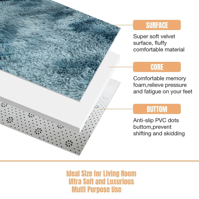 Monochromatic Fluffy Thick Area Rug