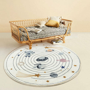 Nursery Area Round Rug Space Galaxy