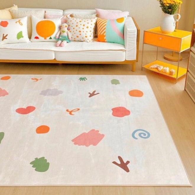 Soft Area Rug Colorful Shapes