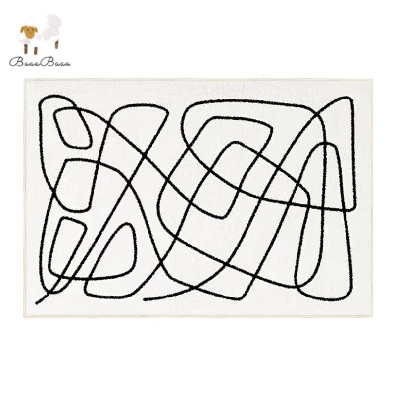 Soft Area Rug Wavy Stripes