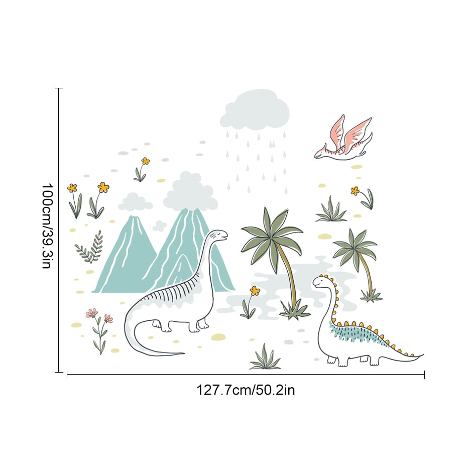 Cartoon Wall Decals Pristine Dinosaurs