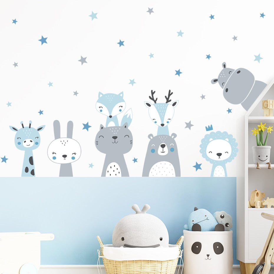Cartoon Cute Animals Wall Decals