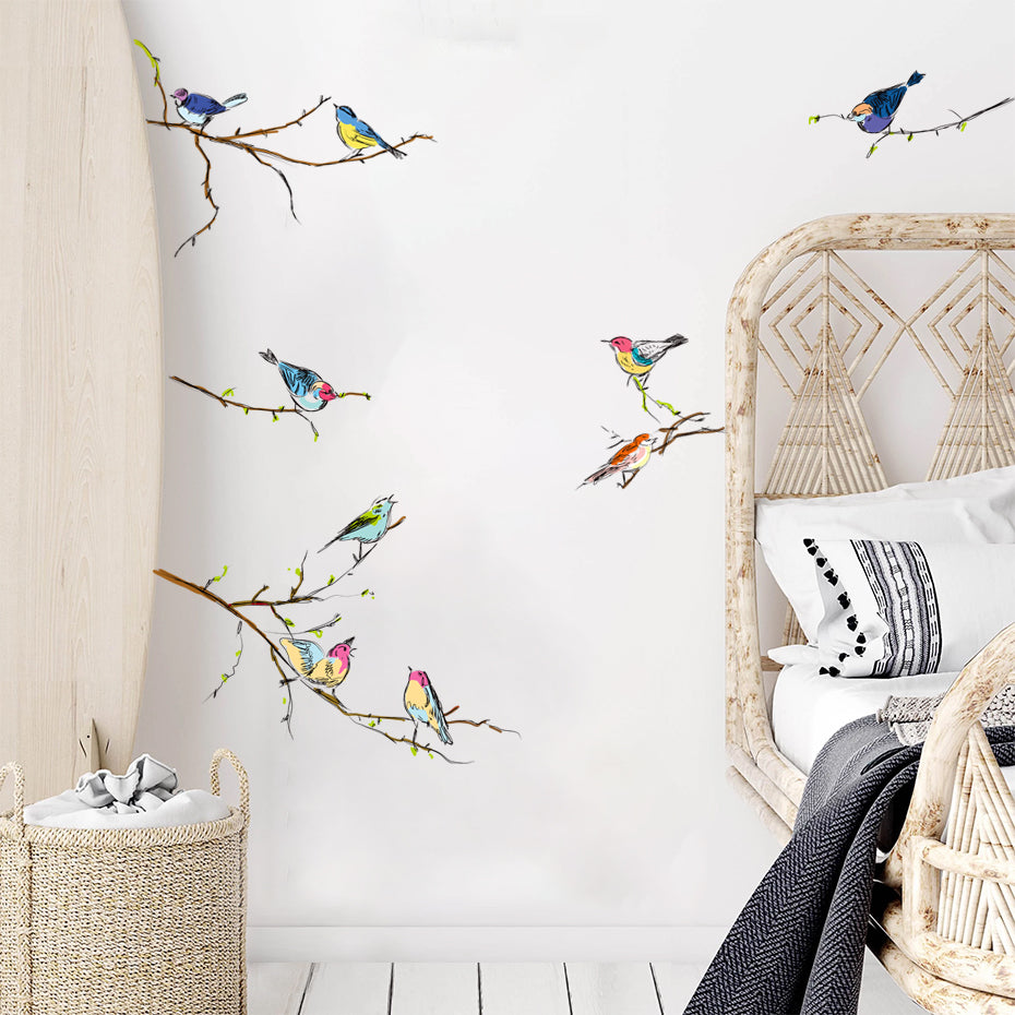 Wall Decals Birds Finch Sparrow