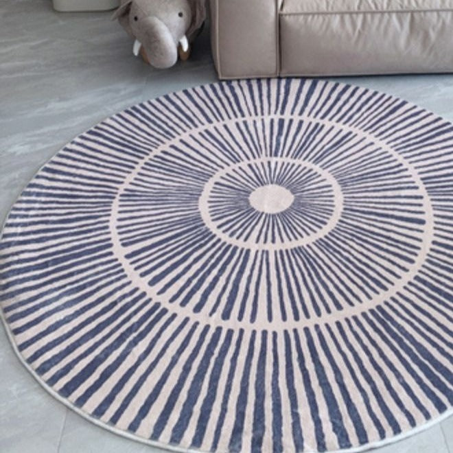 Nordic Area Round Rug Circle Stripes