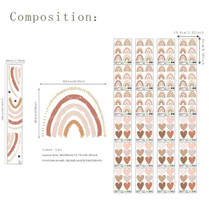 Boho Pattern Rainbows Wall Decals