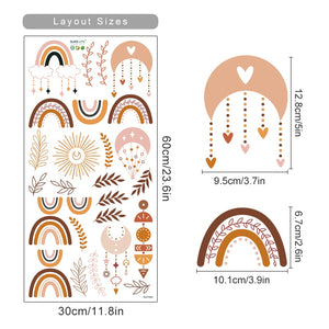 Boho Rainbow Heart Wall Decals