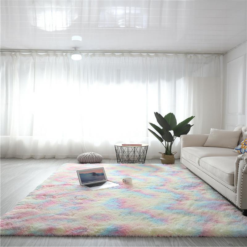 Monochromatic Fluffy Thick Area Rug