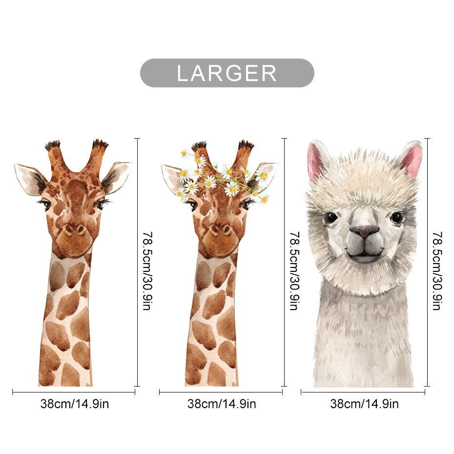 Nursery Wall Decal Cute Alpaca Giraffe