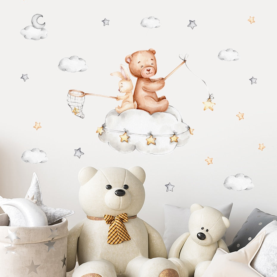 Cartoon Wall Decals Cute Teddy Bears