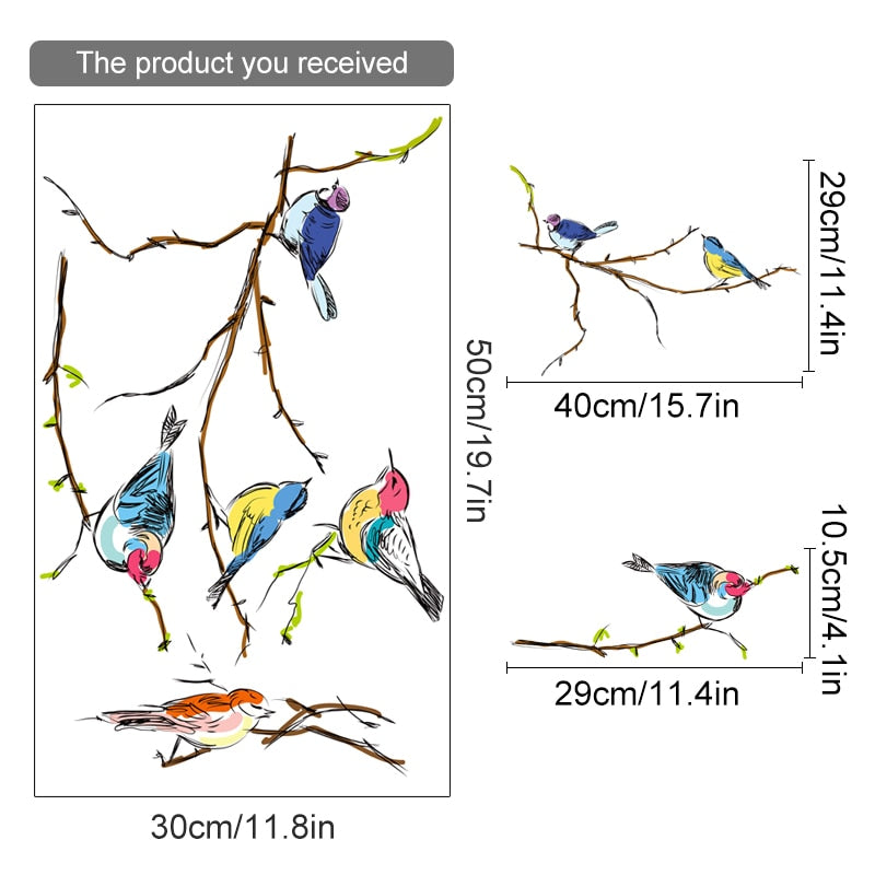 Wall Decals Birds Finch Sparrow