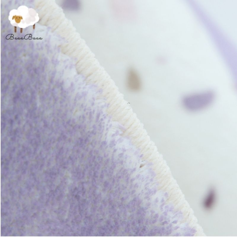 Nursery Area Round Rug Purple Art