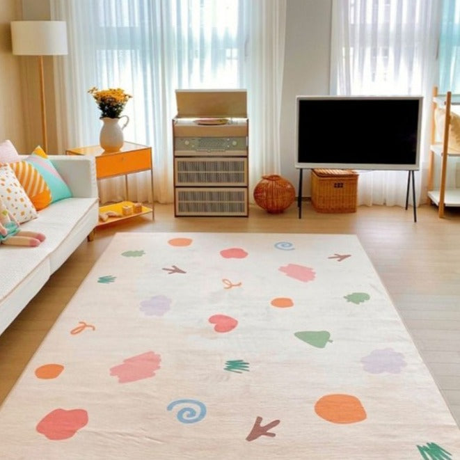 Soft Area Rug Colorful Shapes