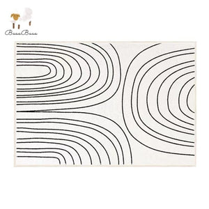 Soft Area Rug Wavy Stripes