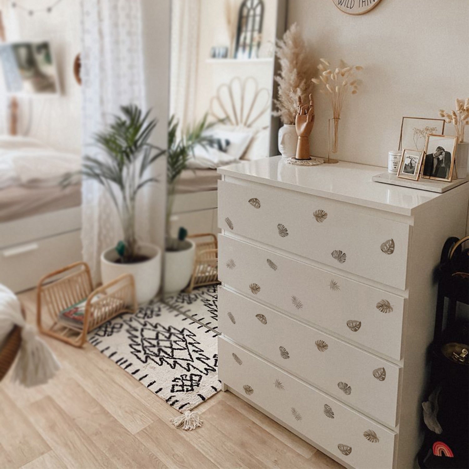 Floral Wall Decals Leaves And Feathers