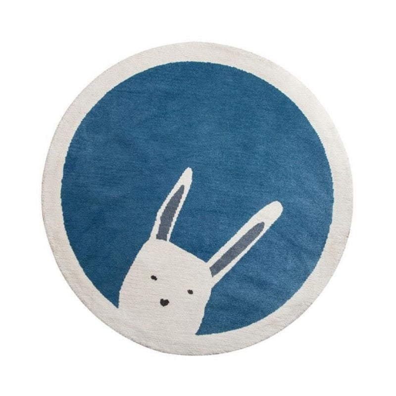 Nursery Round Area Rug Animal Portraits