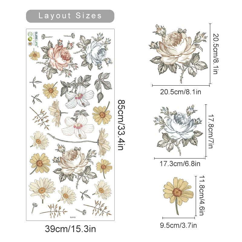 Nursery Wall Decals Vintage Flower Botanical