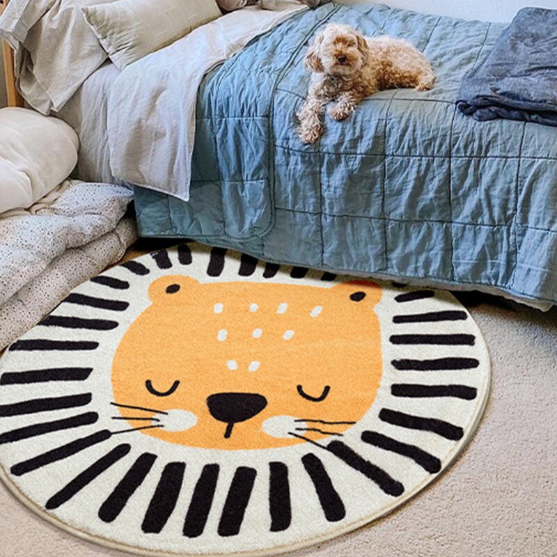 Nursery Area Round Rug Lions