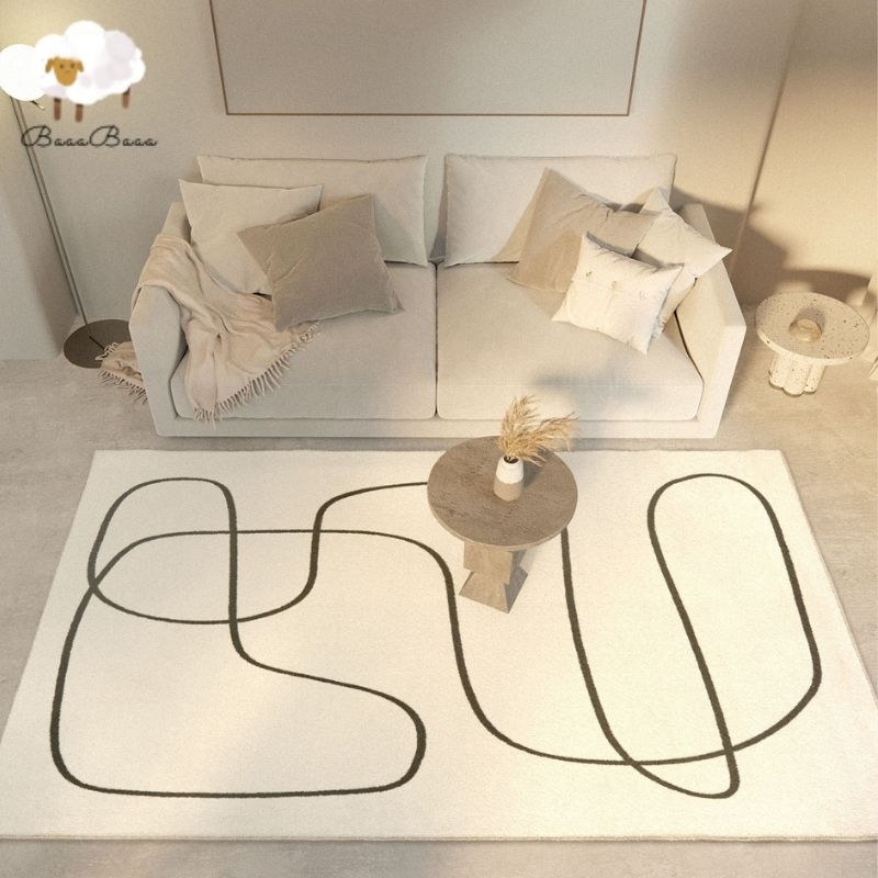 Soft Area Rug Wavy Stripes